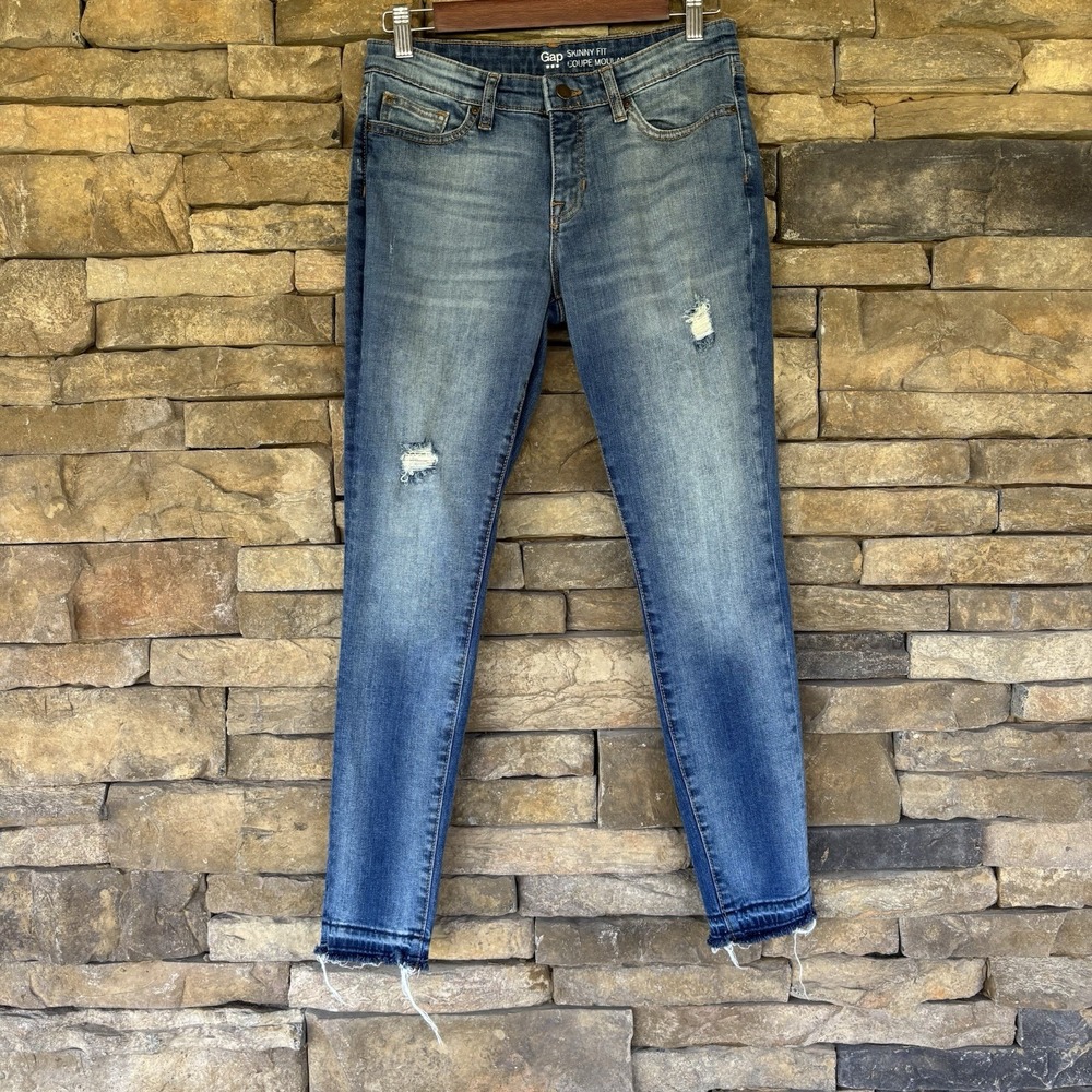 Gap Skinny Fit Coupe‎ Moulante Distressed Jeans Women's Sz 4/27